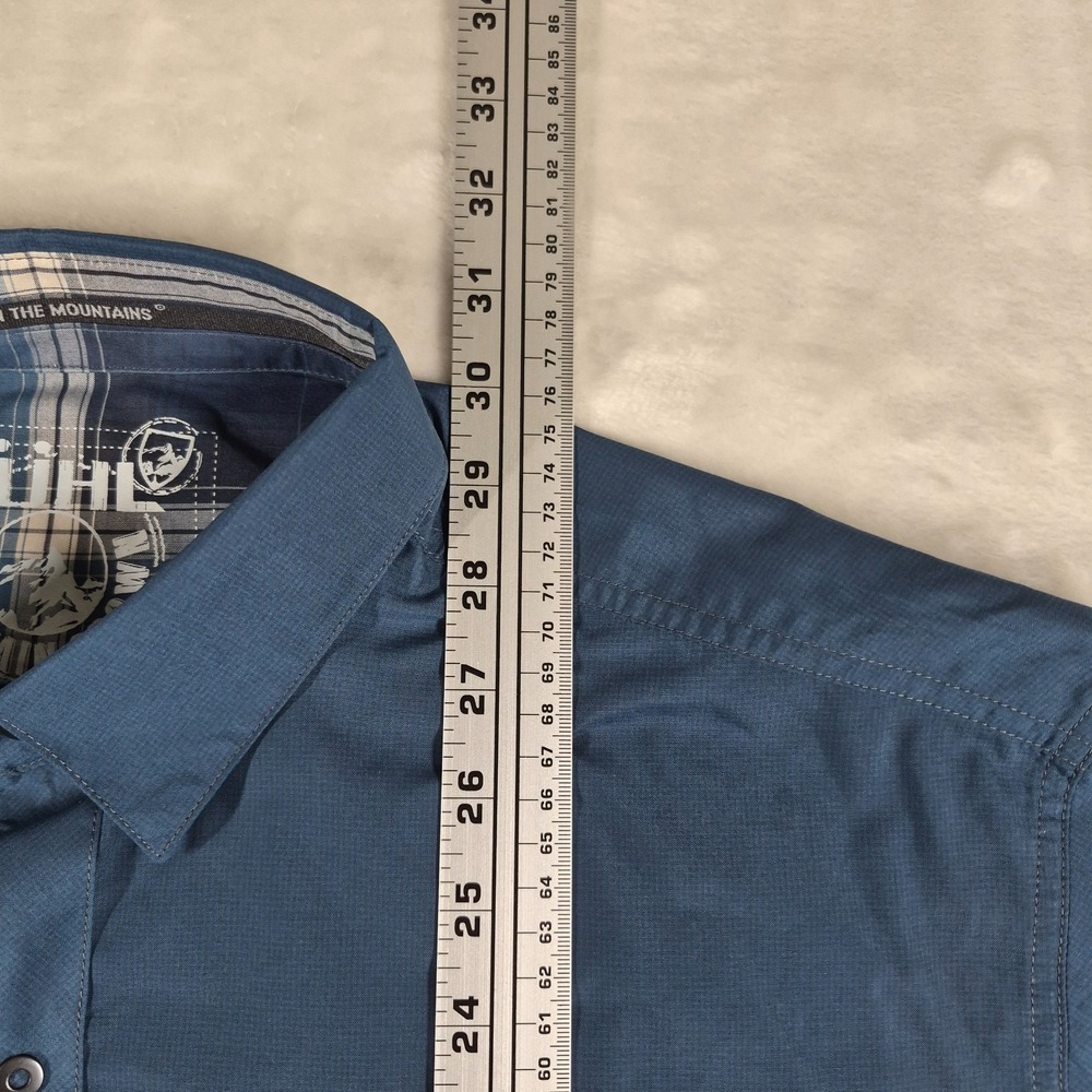 Kuhl Stealth Snap Button Shirt Men's XL Blue Short Sleeve Outdoors Hiking NWT - Picture 3 of 7